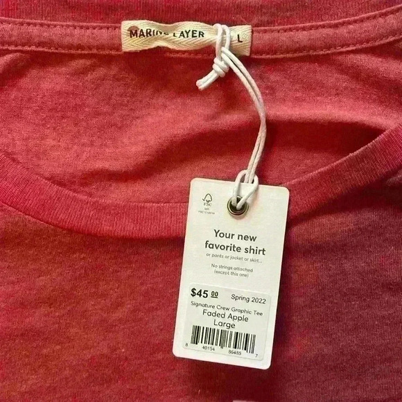 Marine Layer Men’s Signature Crew Graphic TShirt Large - Picture 4 of 7